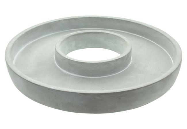Dekoring "Grey" Zement in Beton Optik, weiß, Ø 35 cm, Betonring, Dekokranz, Tischkranz zum Dekorieren