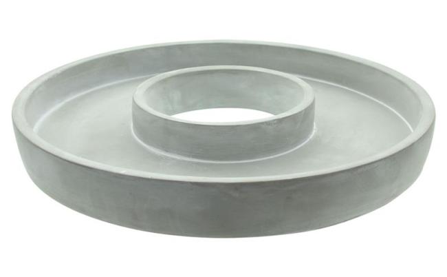 Dekoring "Grey" Zement in Beton Optik, weiß, Ø 35 cm, Betonring, Dekokranz, Tischkranz zum Dekorieren