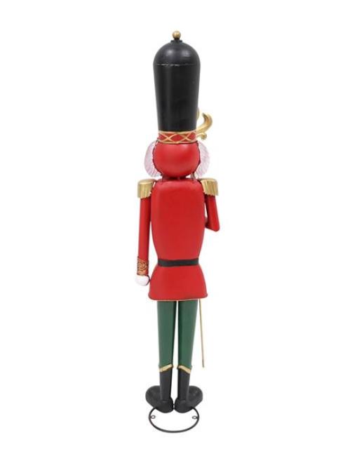 XXL Figur "Nussknacker" mit Zepter, aus Metall, klassische Weihnachtsdeko Soldat, 90 cm groß, Deko Weihnachten