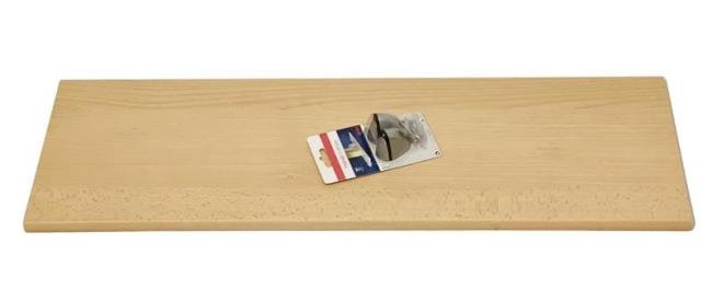 Preview: Wandregal Set "Enna" Holz Regalboden buche 80x25 cm + 2 Wandclips in silber