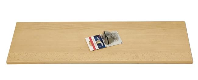 Wandregal Set "Enna" Holz Regalboden buche 80x25 cm + 2 Wandclips in silber