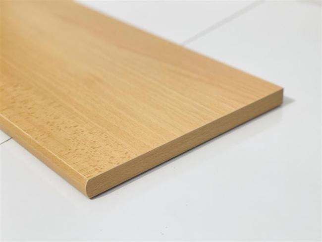 Preview: Wandregal Set "Enna" Holz Regalboden buche 80x25 cm + 2 Wandclips in silber
