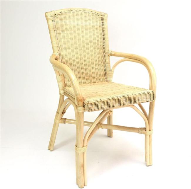 Preview: Rattanstuhl, natur lackiert, Komfort Sitzhöhe 49 cm, Korbstuhl