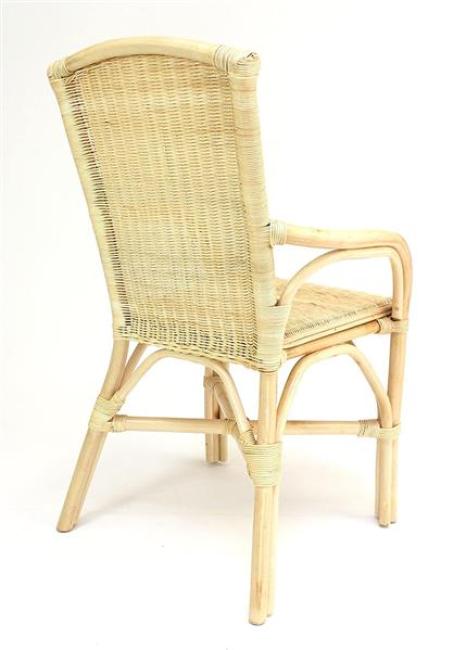 Preview: Rattanstuhl, natur lackiert, Komfort Sitzhöhe 49 cm, Korbstuhl