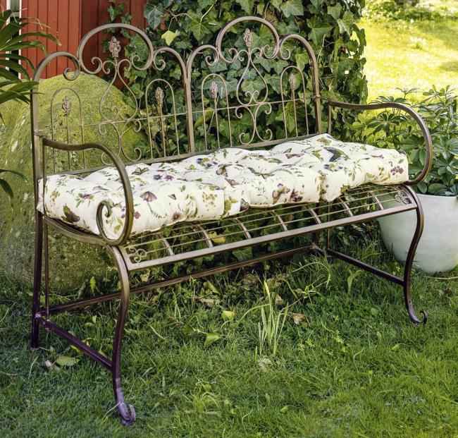 Sitzbank "Provence" aus Metall, braun im Antik Design, 2-sitzer Gartenbank wetterfest, Parkbank, Metallbank
