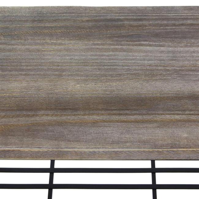 großes Metallregal mit 2 Böden + Holzplatte, rustikal in Antik-Optik