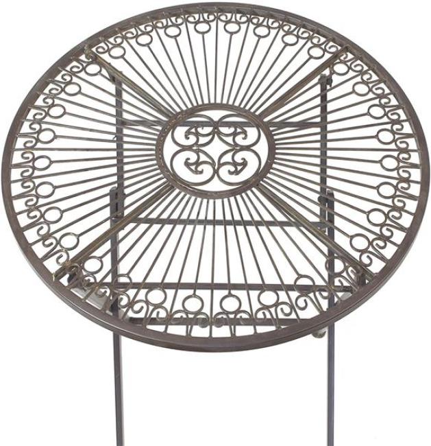 Preview: Metall Klapptisch "Provence" im Antik Design, braun, Gartentisch, Balkontisch