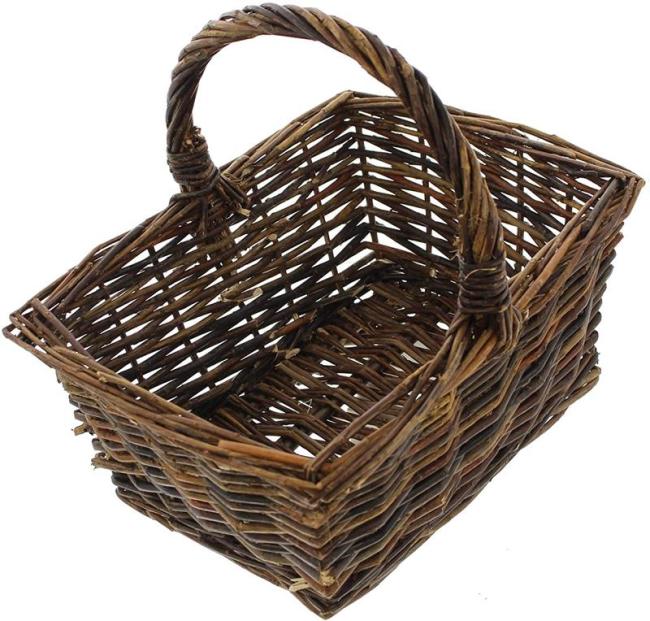 Preview: Aufbewahrungskorb aus Weide, braun, 35x26x16 cm, Weidenkorb, Flechtkorb, Bügelkorb, Dekokorb