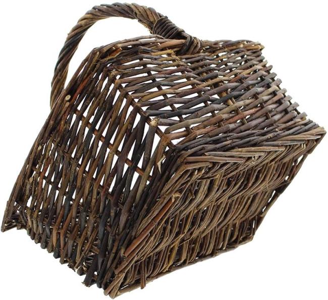 Aufbewahrungskorb aus Weide, braun, 35x26x16 cm, Weidenkorb, Flechtkorb, Bügelkorb, Dekokorb