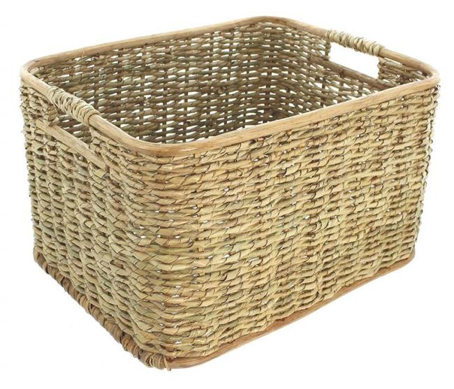 Preview: Aufbewahrungskorb aus Rattan 46x36x28 cm, Schrankkorb, Regalkorb, Flechtkorb