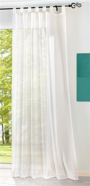 Preview: Dekoschal in Leinenoptik, weiß, 140x250 cm, Schlaufenschal