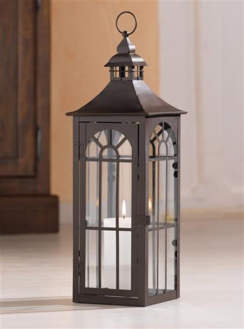 Preview: große Laterne aus Metall & Glas, 45 cm hoch, Gartenlaterne, Metalllaterne, Hängelaterne, Windlicht, Kerzenlaterne, Gartendeko für Draußen