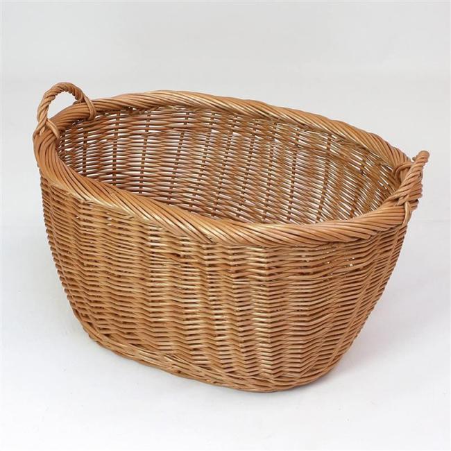 Preview: großer Weidenkorb mit Griffen, oval, 60x40x32 cm, Wäschekorb, Spielzeugkorb, Aufbewahrungskorb