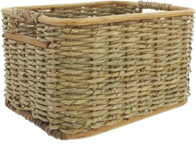 Preview: Aufbewahrungskorb aus Rattan 33x25x19 cm, Schrankkorb, Regalkorb, Flechtkorb