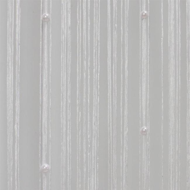 Preview: Fadenvorhang "Weiße Perlen" 90x205 cm, Balkontür Insektenschutz Vorhang, Türvorhang, Fliegenvorhang