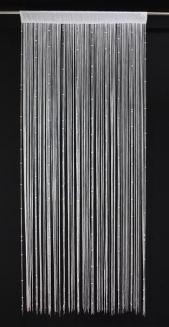 Preview: Fadenvorhang "Weiße Perlen" 90x205 cm, Balkontür Insektenschutz Vorhang, Türvorhang, Fliegenvorhang