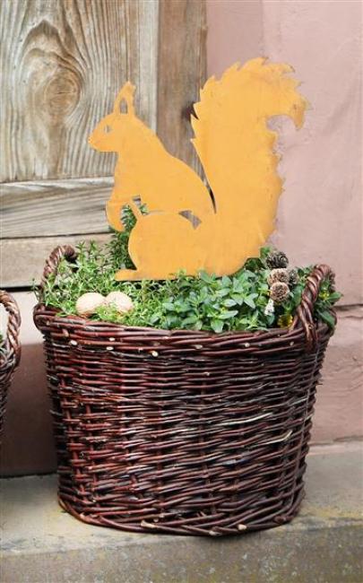 Preview: Füllkorb "Rustikal" groß, rund, Ø 38x27 cm, Weidenkorb, Obstkorb, Flechtkorb, Aufbewahrungskorb