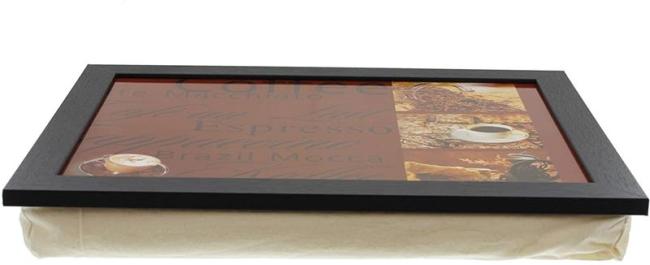 Preview: Knietablett "Kaffee" 43x33x7 cm mit Kissen, Laptoptablett, Betttablet, Schoßtablett