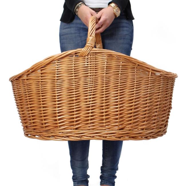 XXL Einkaufskorb "Maxi" aus Weide, 68x49 cm groß, Tragekorb, Erntekorb, Weidenkorb, Flechtkorb