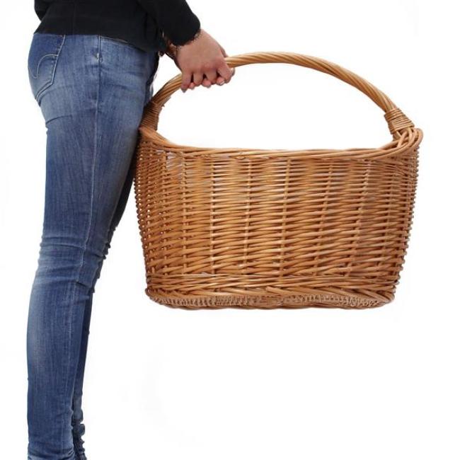 Preview: XXL Einkaufskorb "Maxi" aus Weide, 68x49 cm groß, Tragekorb, Erntekorb, Weidenkorb, Flechtkorb
