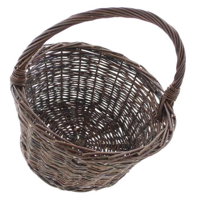 Bügelkorb "Ernte" aus Weide, braun, Erntekorb, Pilzkorb