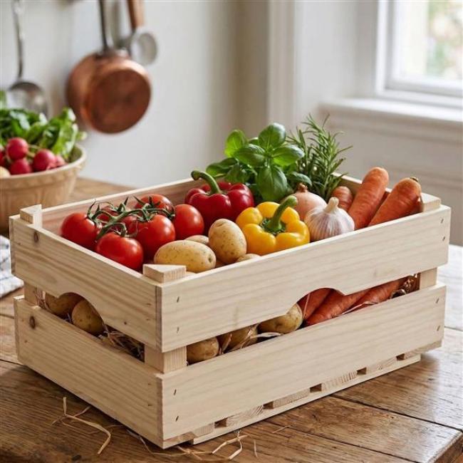 Preview: Holzsteige natur 39x26x16 cm, Weinkiste Apfelkiste Obstkiste Holzkiste Holzbox