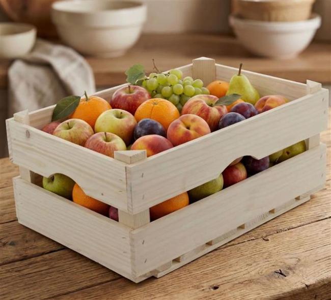 Preview: Holzsteige natur 39x26x16 cm, Weinkiste Apfelkiste Obstkiste Holzkiste Holzbox