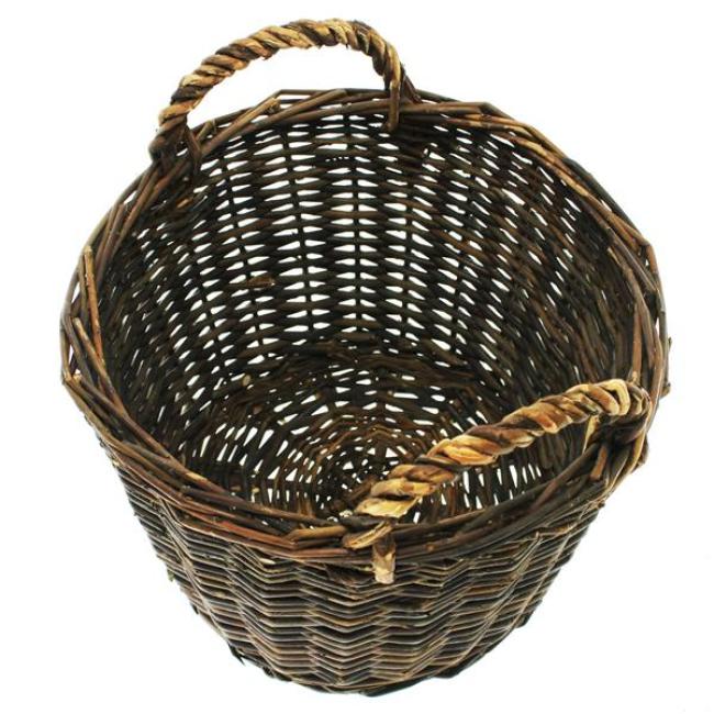 Füllkorb "Rustikal" aus Weide, braun, mittel, rund Ø 33x22 cm, Weidenkorb, Obstkorb, Flechtkorb, Aufbewahrungskorb