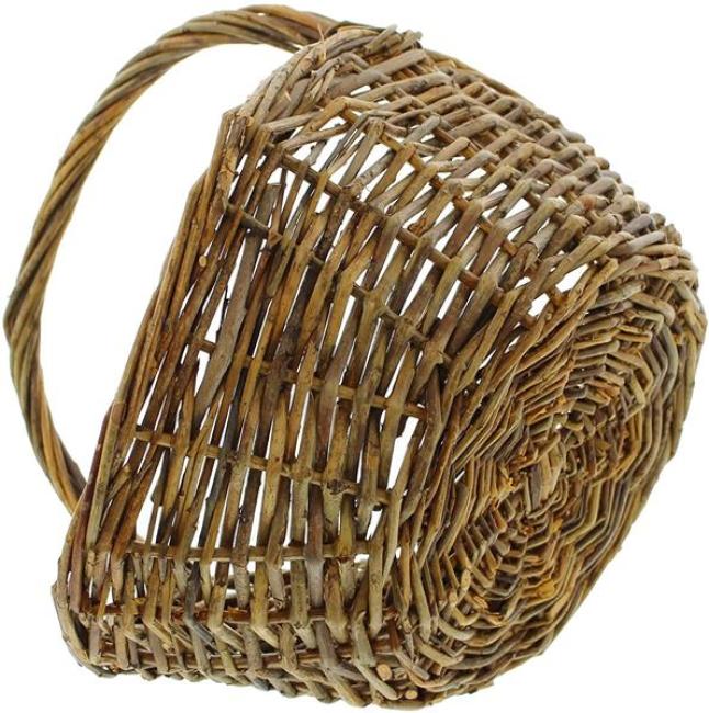 Bügelkorb "Natur" aus Weide, braun, 37x27 cm, Obstkorb, Pilzkorb, Tragekorb aus Naturweide geflochten, Weidenkorb