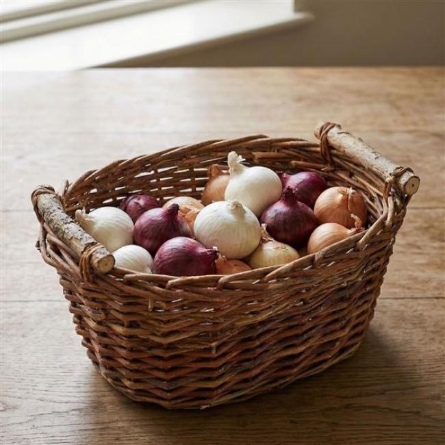 Preview: Füllkorb aus Weide groß, 36x27 cm, braun, Obstkorb, Erntekorb, Servierkorb