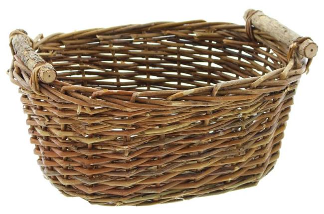 Füllkorb aus Weide groß, 36x27 cm, braun, Obstkorb, Erntekorb, Servierkorb