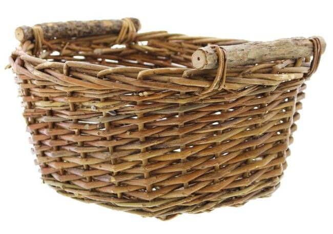 Füllkorb aus Weide groß, 36x27 cm, braun, Obstkorb, Erntekorb, Servierkorb