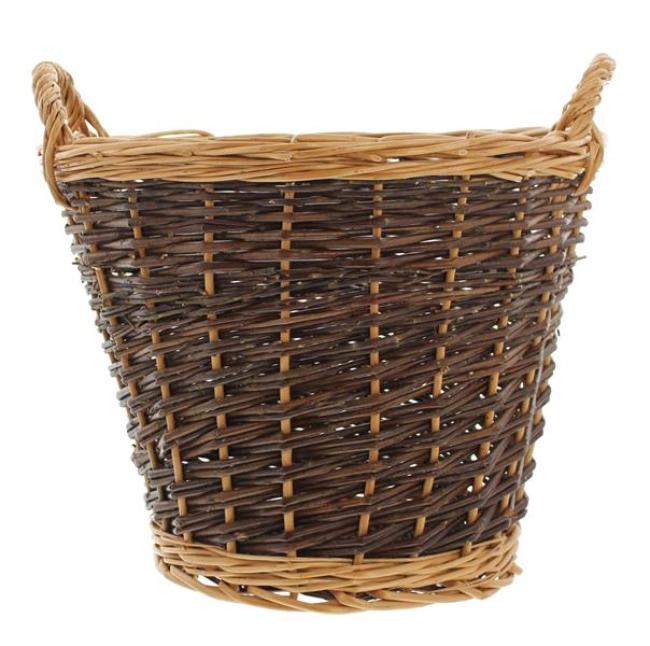 Füllkorb aus Weide Ø 37x30 cm, mit Griffen, Holzkorb, Pflanzkorb, Kartoffelkorb
