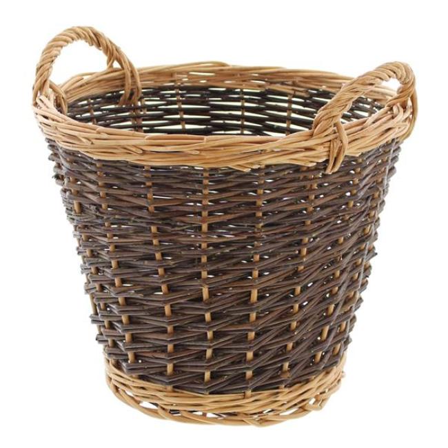 Füllkorb aus Weide Ø 37x30 cm, mit Griffen, Holzkorb, Pflanzkorb, Kartoffelkorb