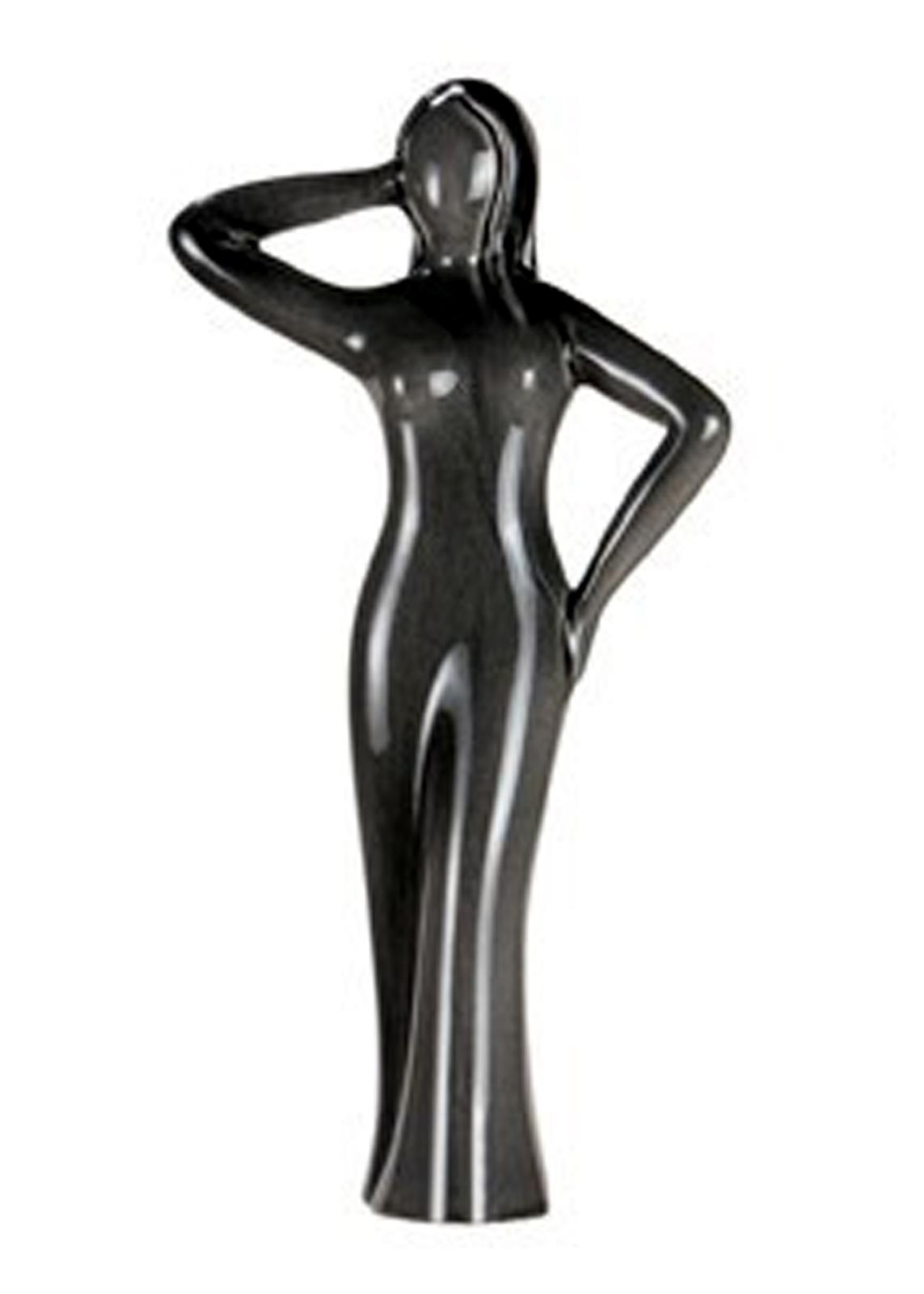 Gilde Franics Skulptur 30604-A "Kesse Schönheit" Keramik grau Frau Statue Figur