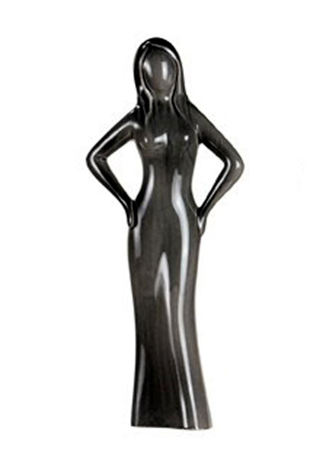 Gilde Franics Skulptur 30604-B "Kesse Schönheit" Keramik grau Frau Statue Figur