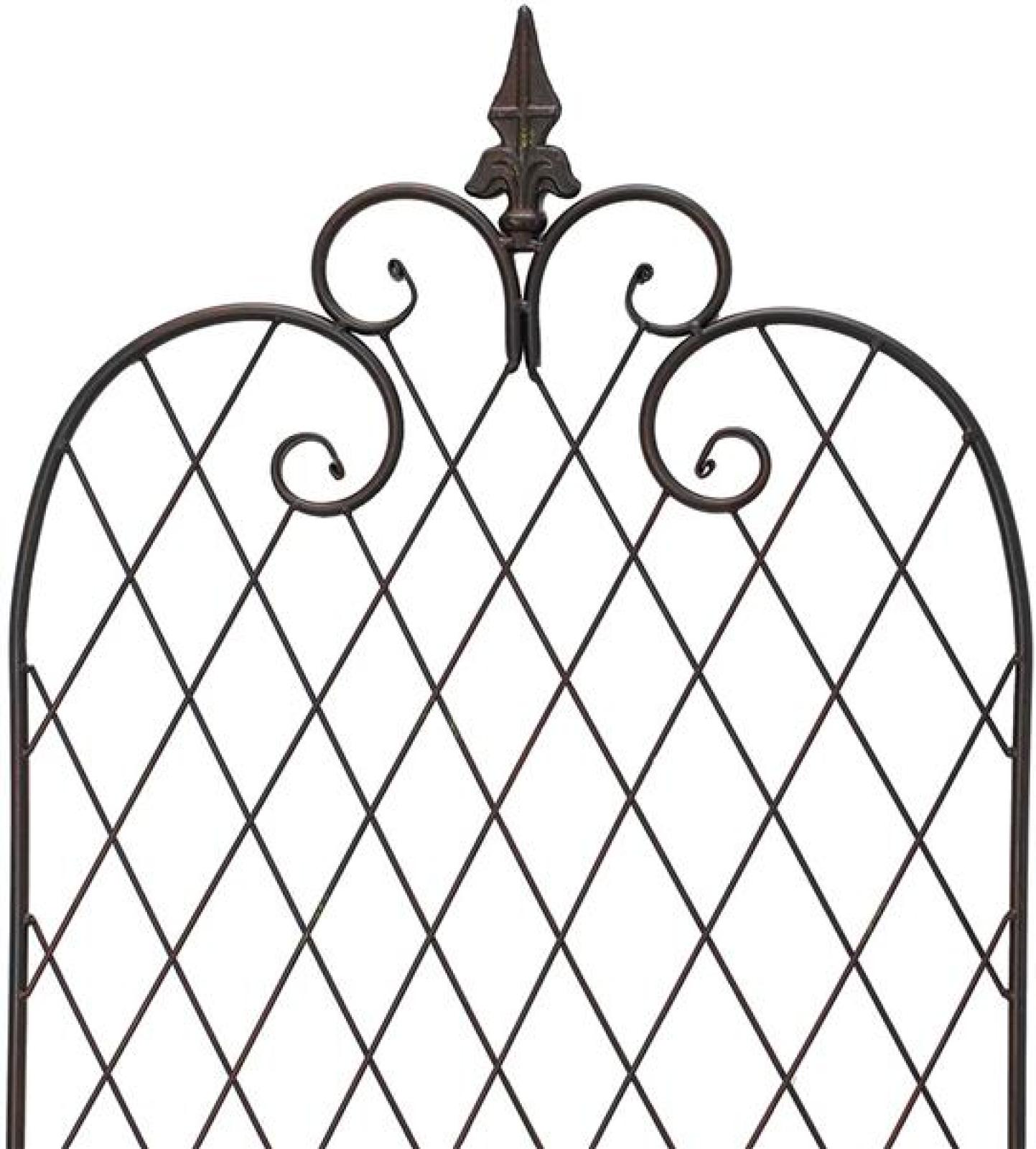 Rankgitter "Raute" aus Metall in Antik Optik, 115 cm hoch, Rankhilfe, Rankgerüst, Gartenstecker, Dekostecker