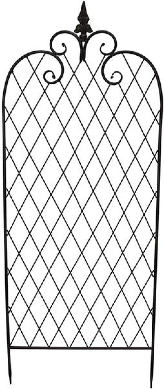 Rankgitter "Raute" aus Metall in Antik Optik, 115 cm hoch, Rankhilfe, Rankgerüst, Gartenstecker, Dekostecker