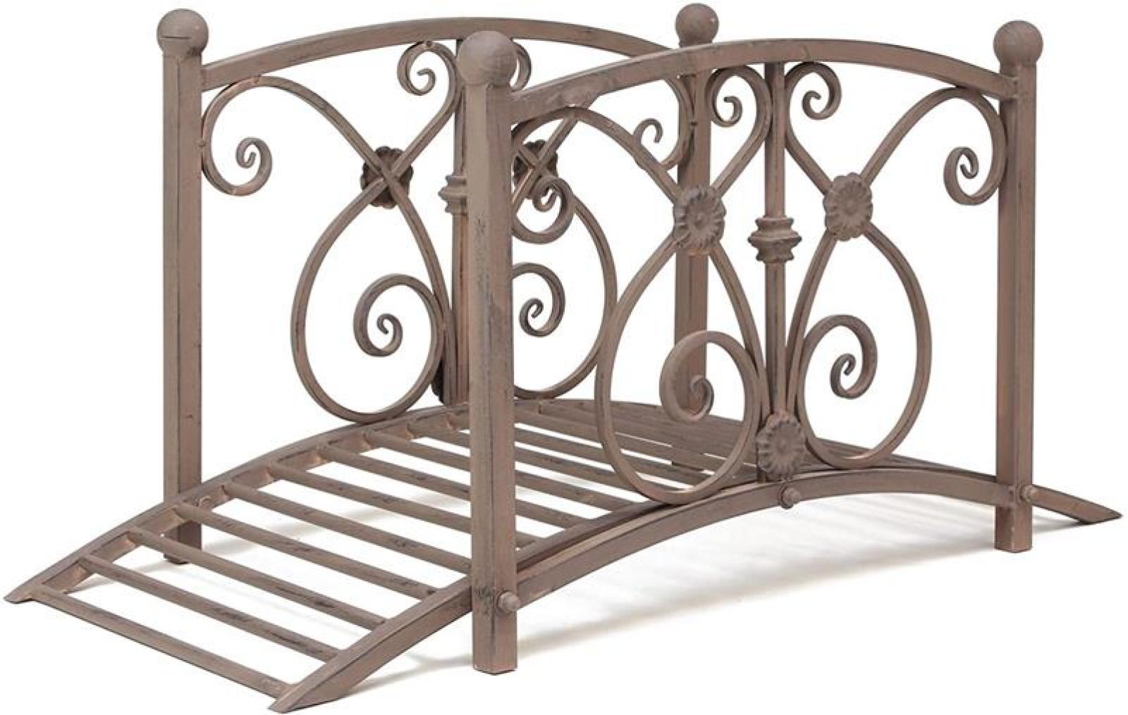 Dekobrücke "Bachlauf" aus Metall in Rost Optik, Zierbrücke, Gartenbrücke, Teichbrücke, Gartendeko für Draußen
