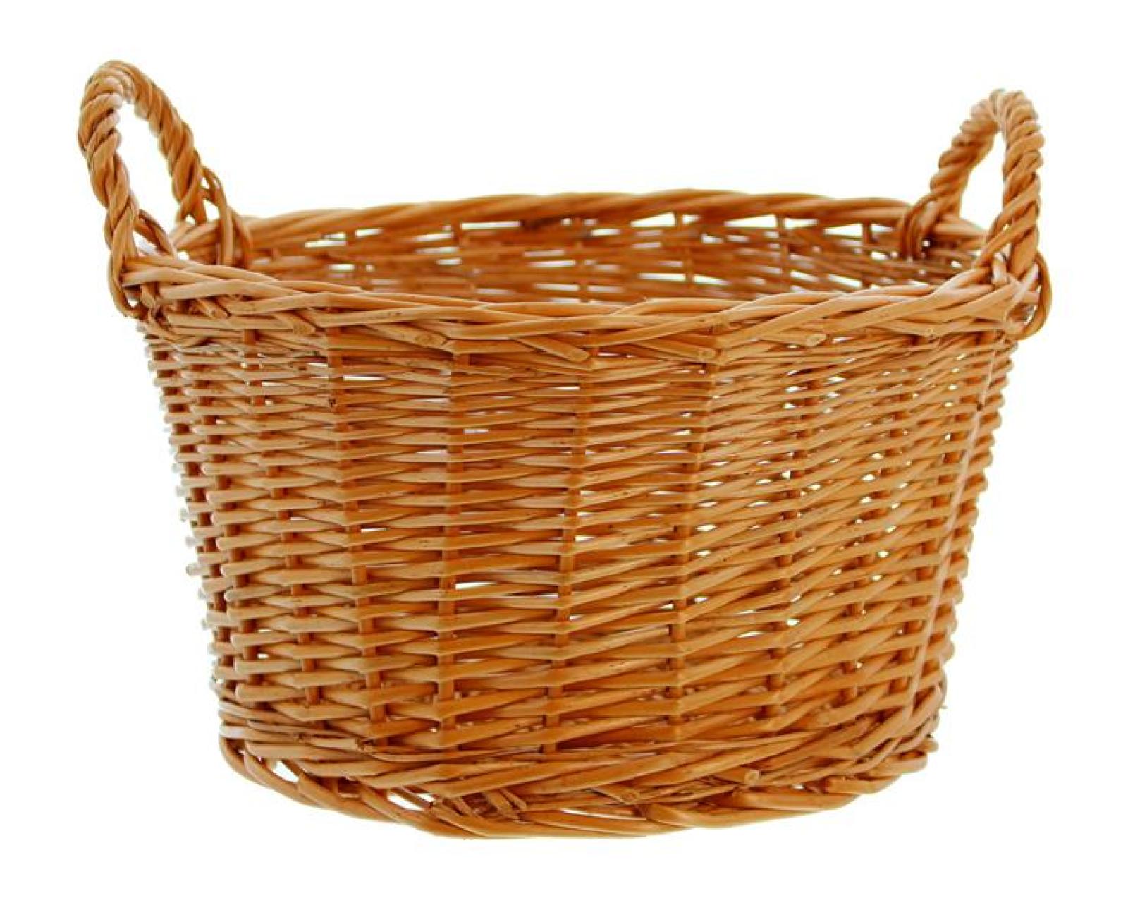 Obstkorb "Natur" aus Weide, rund, Ø 35 cm, mit Griffen, Aufbewahrungskorb, Kartoffelkorb, Weidenkorb, Flechtkorb