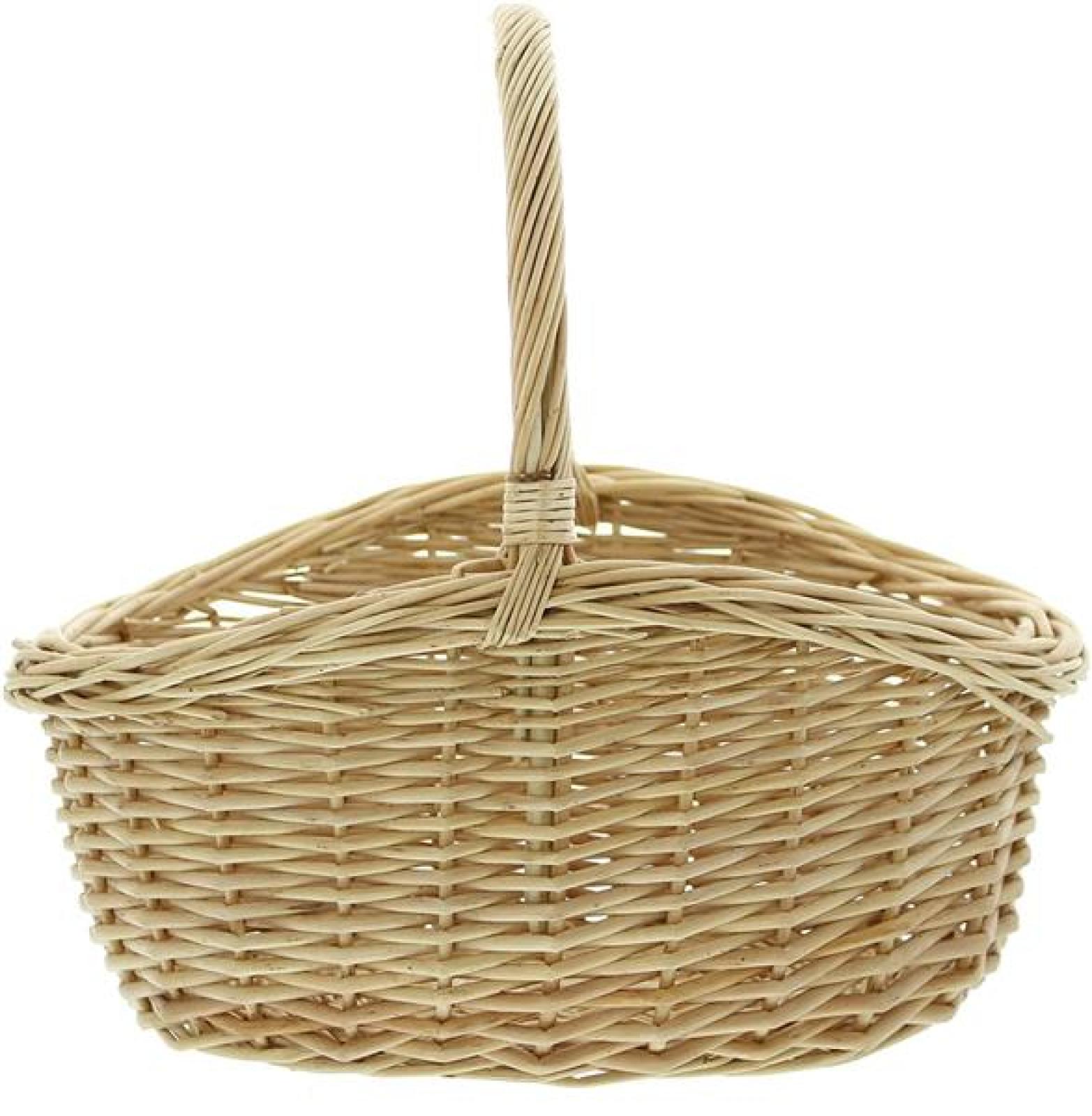 Bügelkorb "Naturweiß" aus weißer Vollweide, klein, Weidenkorb, Flechtkorb