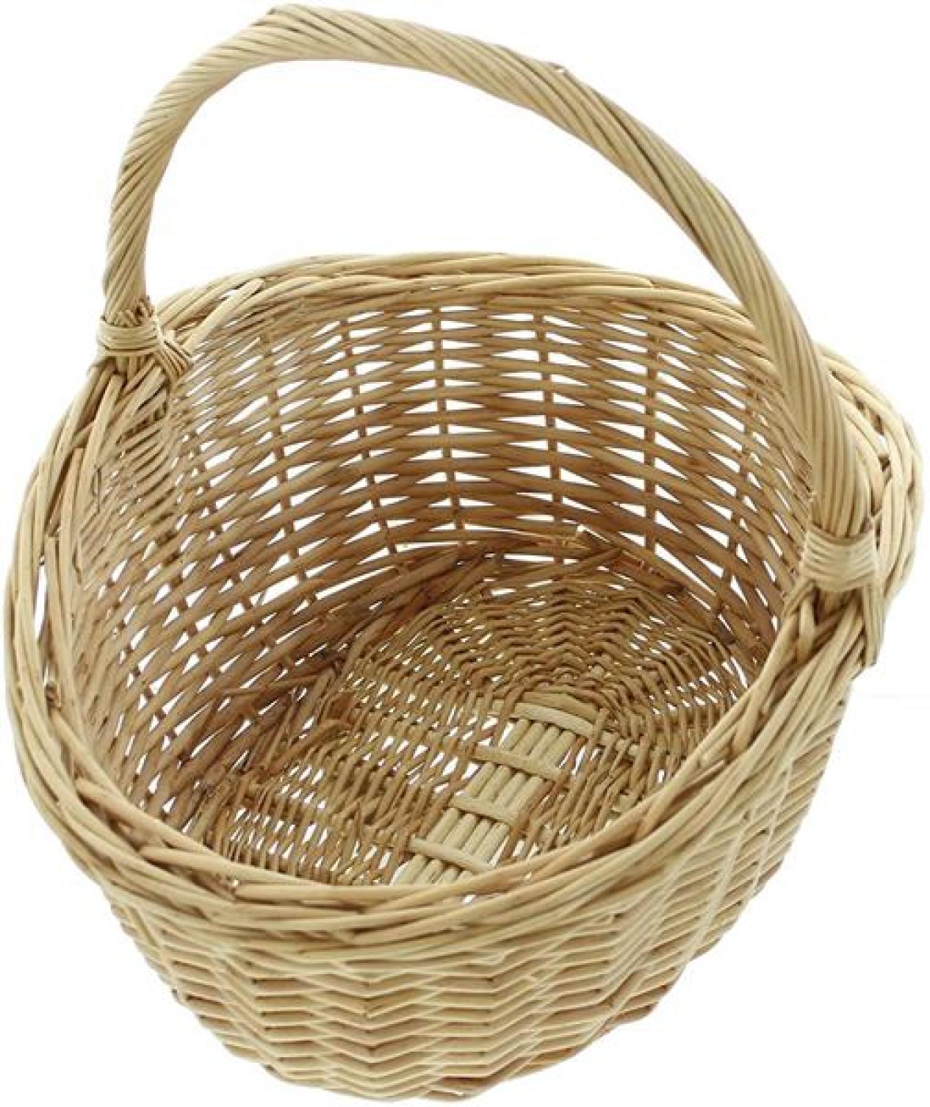 Bügelkorb "Naturweiß" aus weißer Vollweide, klein, Weidenkorb, Flechtkorb