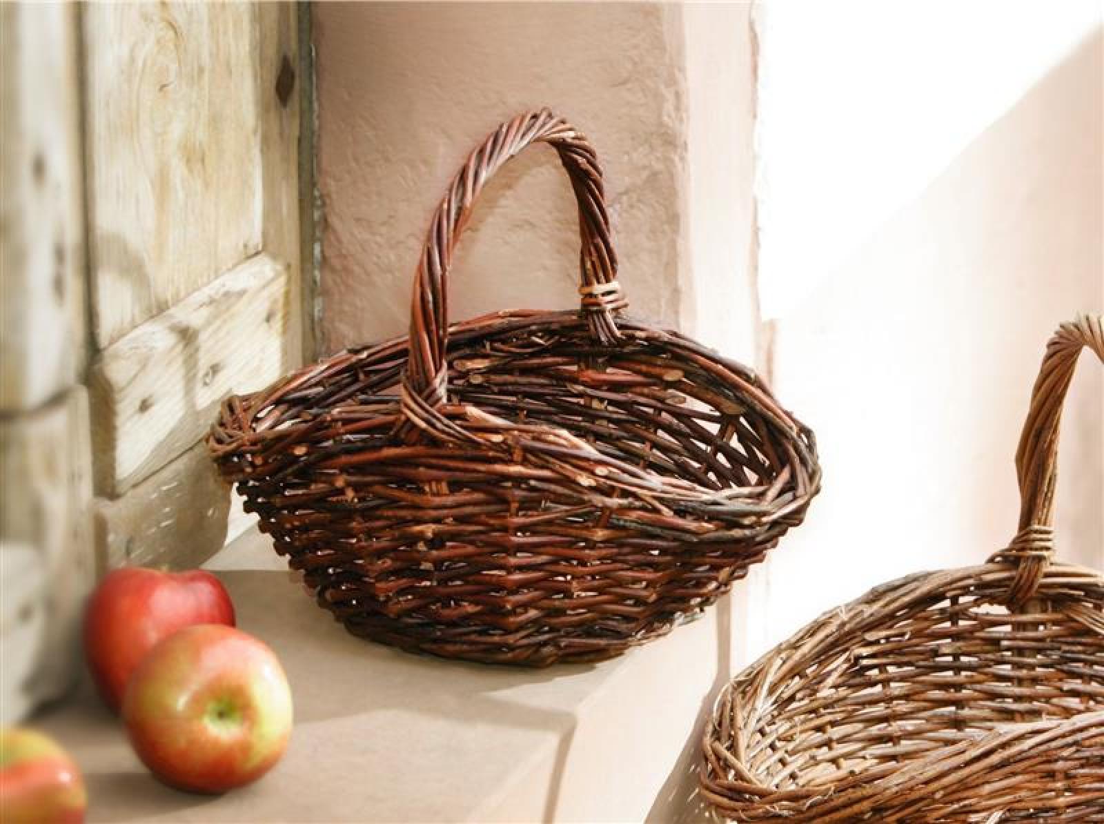 Bügelkorb aus Naturweide, 31x21 cm, Obstkorb, Pilzkorb