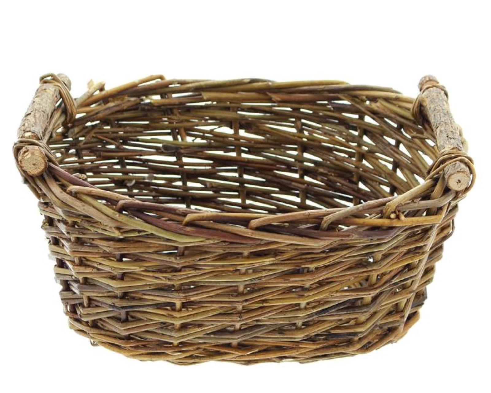 Füllkorb aus Weide klein, 28x21 cm, braun, Obstkorb, Erntekorb, Servierkorb