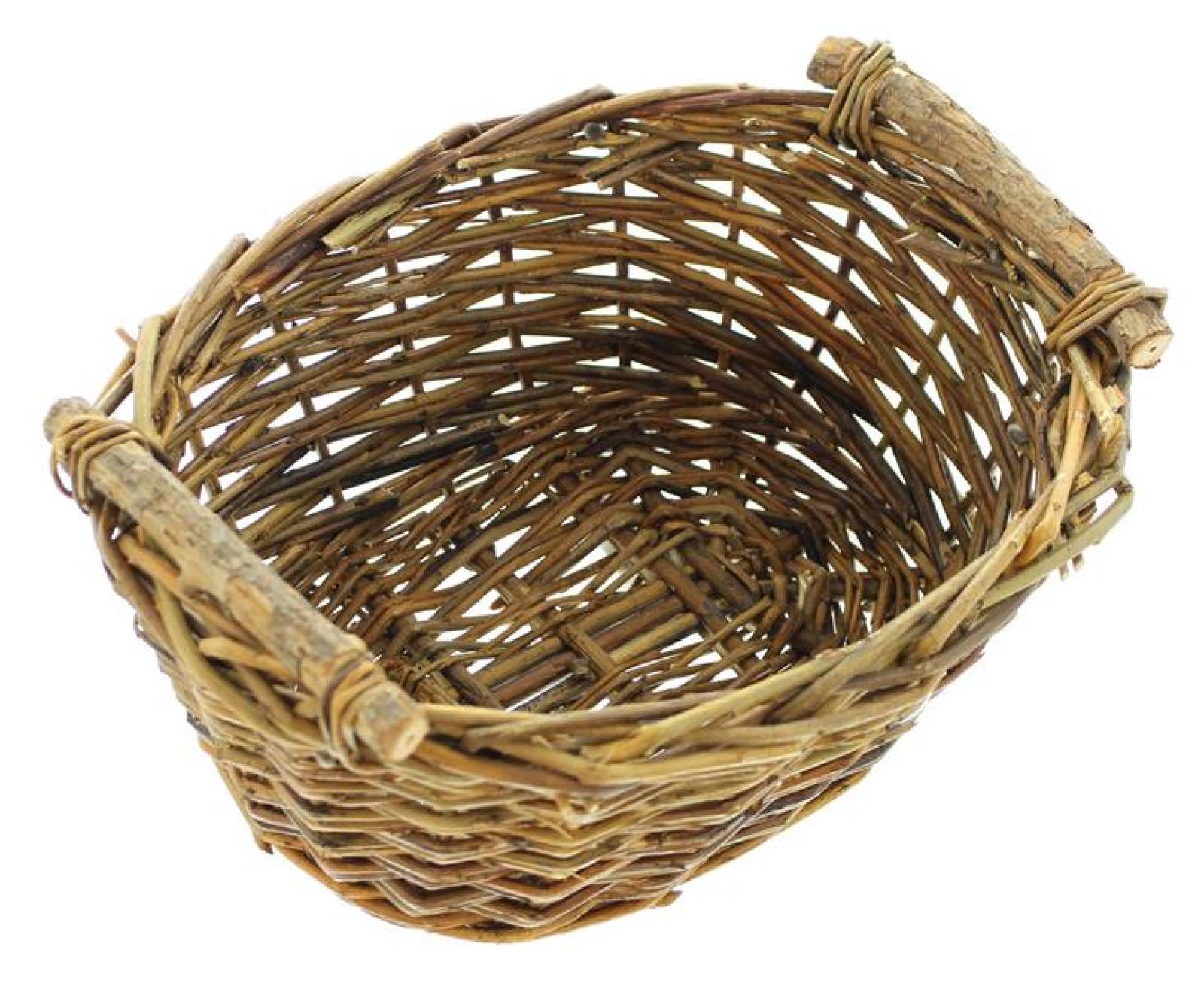 Füllkorb aus Weide klein, 28x21 cm, braun, Obstkorb, Erntekorb, Servierkorb