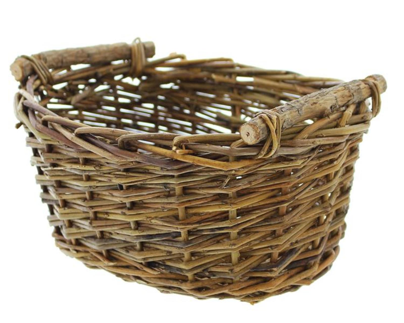 Füllkorb aus Weide klein, 28x21 cm, braun, Obstkorb, Erntekorb, Servierkorb
