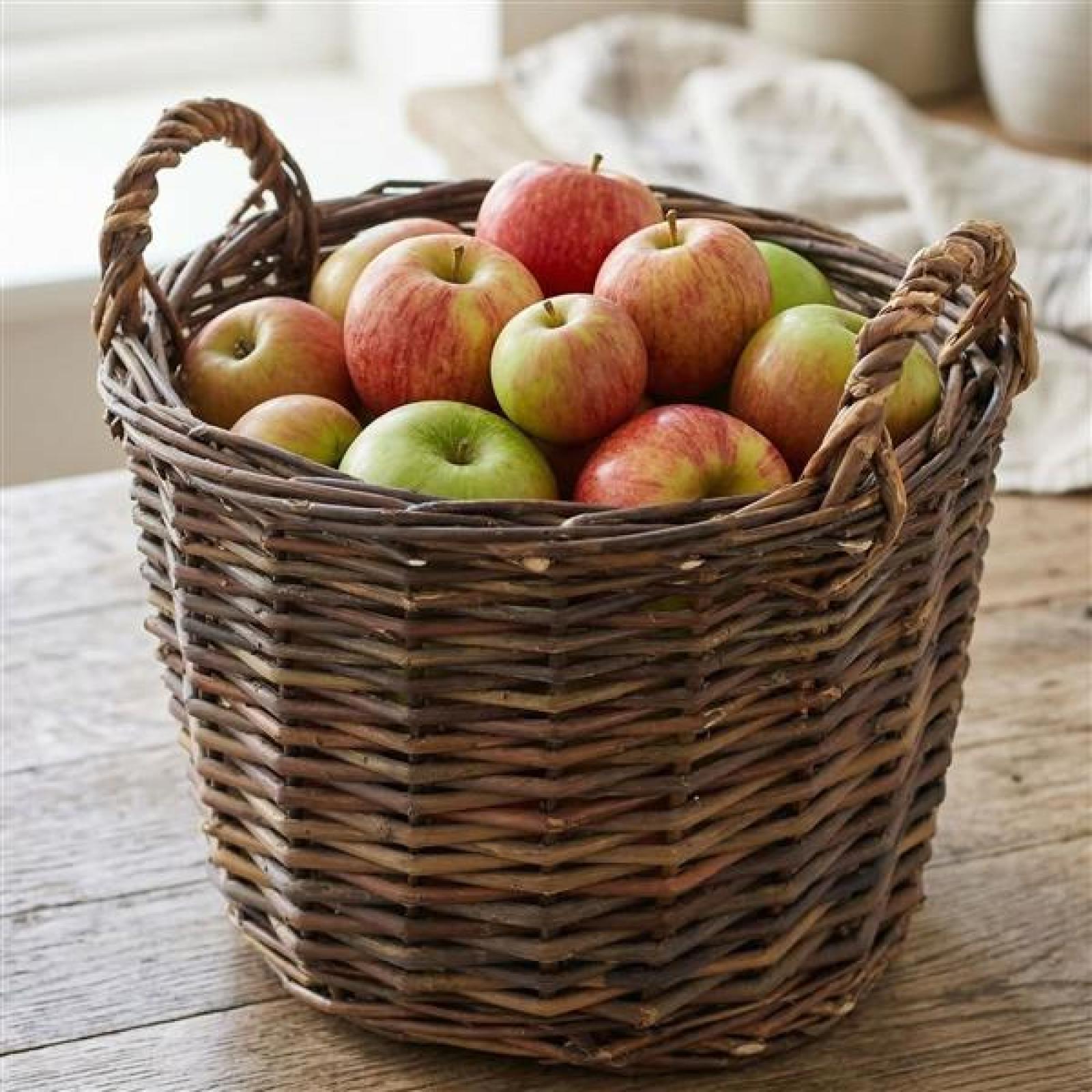 Füllkorb "Rustikal" aus Weide, braun, klein, rund Ø 27x19 cm, Weidenkorb, Obstkorb, Flechtkorb, Aufbewahrungskorb