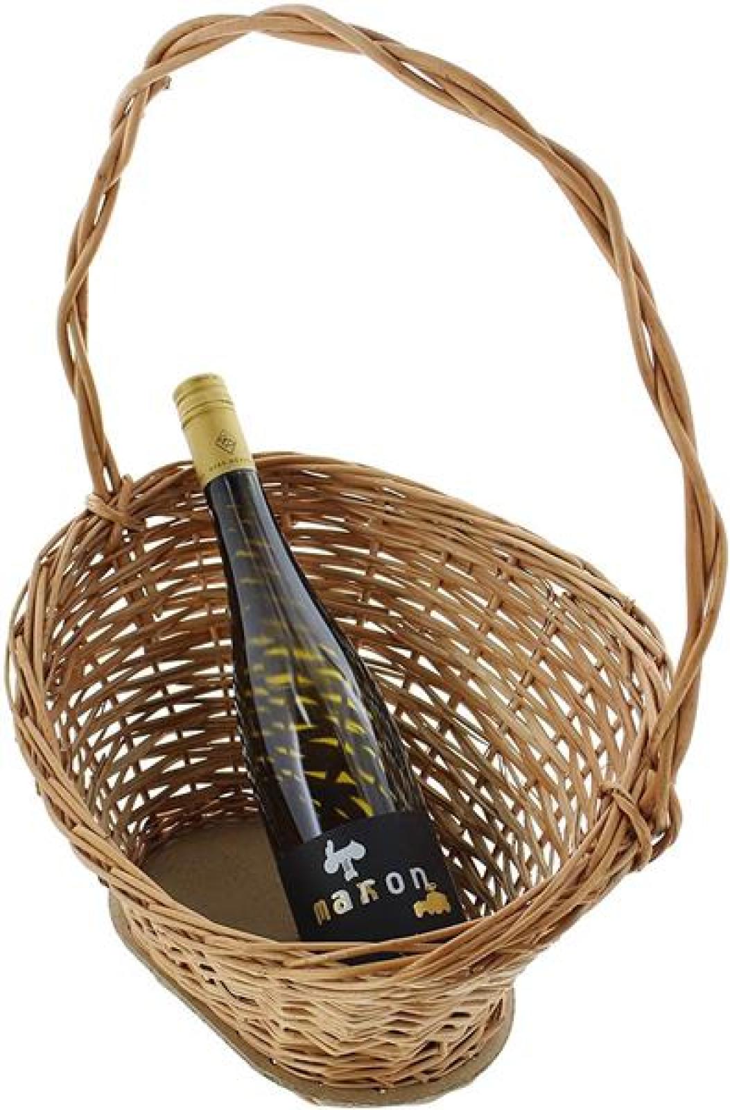 Präsentkorb "Natur" klein, aus Weide, Geschenkkorb leer, Henkelkorb, Weidenkorb