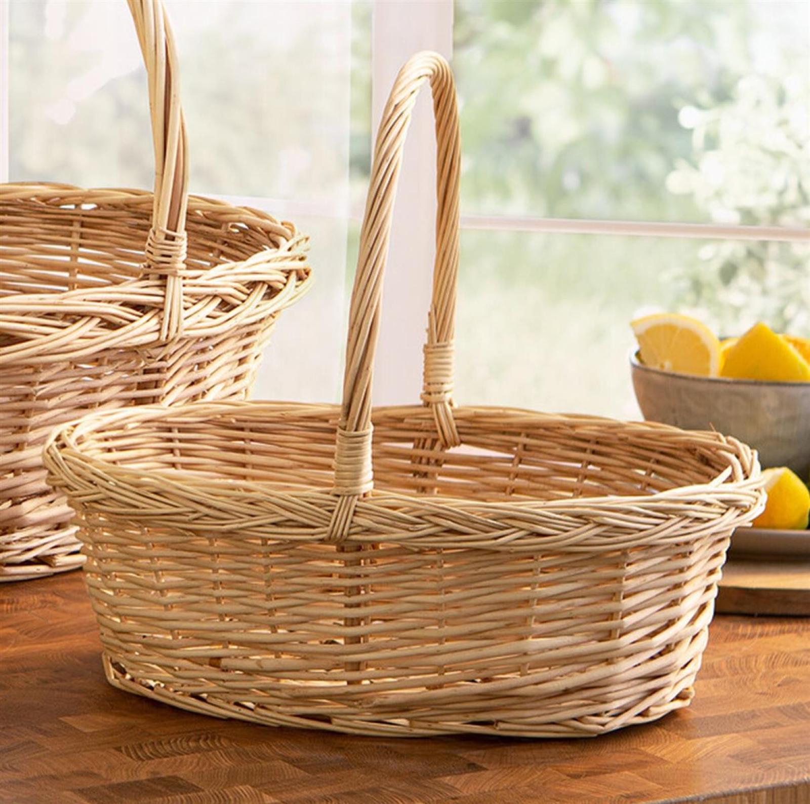 Bügelkorb "Naturweiß" aus Weide, klein, Geschenkkorb, Pilzkorb, Präsentkorb leer