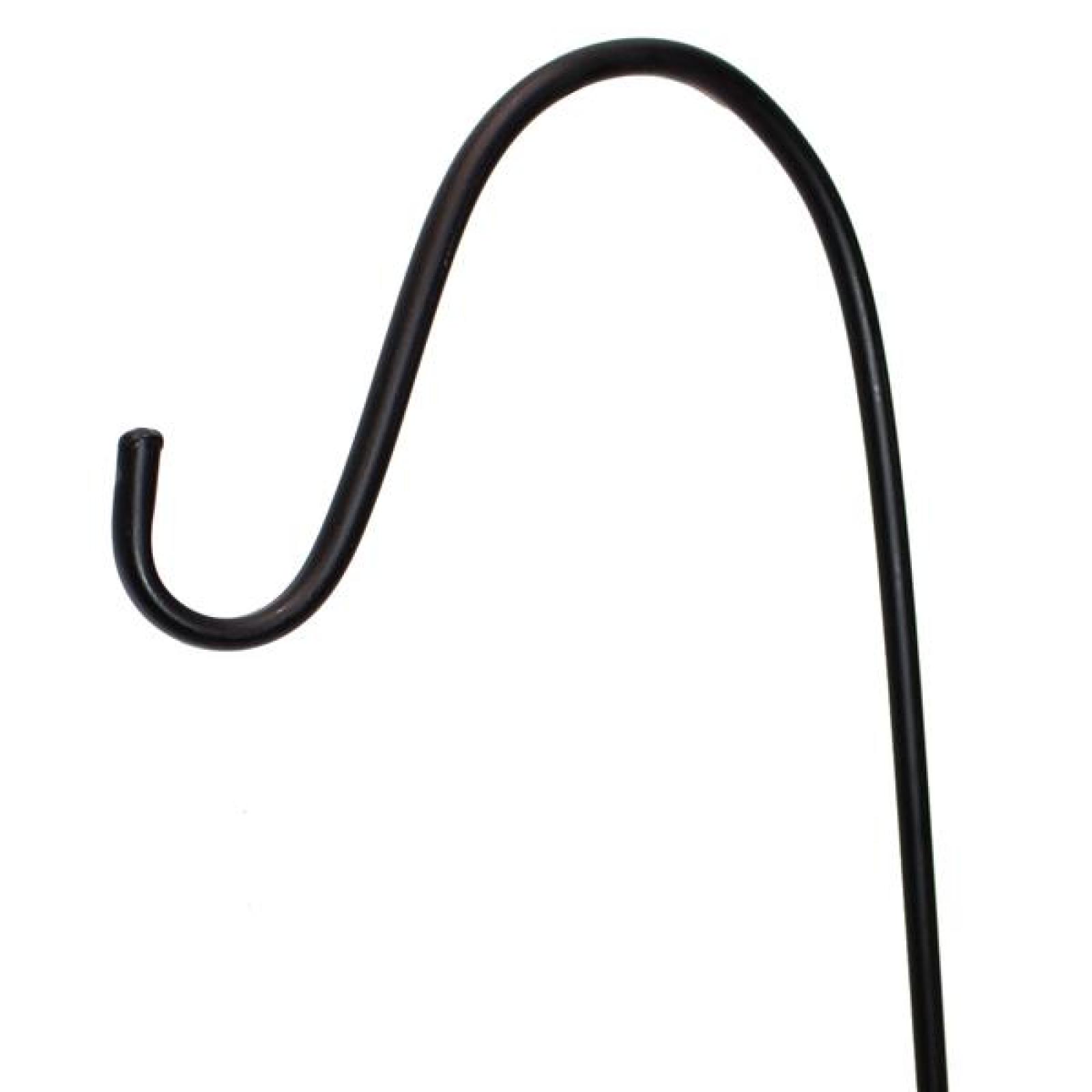 Schäferstock mit Haken, 135cm hoch, Laternenhalter aus Metall, schwarz, Laternenhaken, Laternenstab, Schäferstab